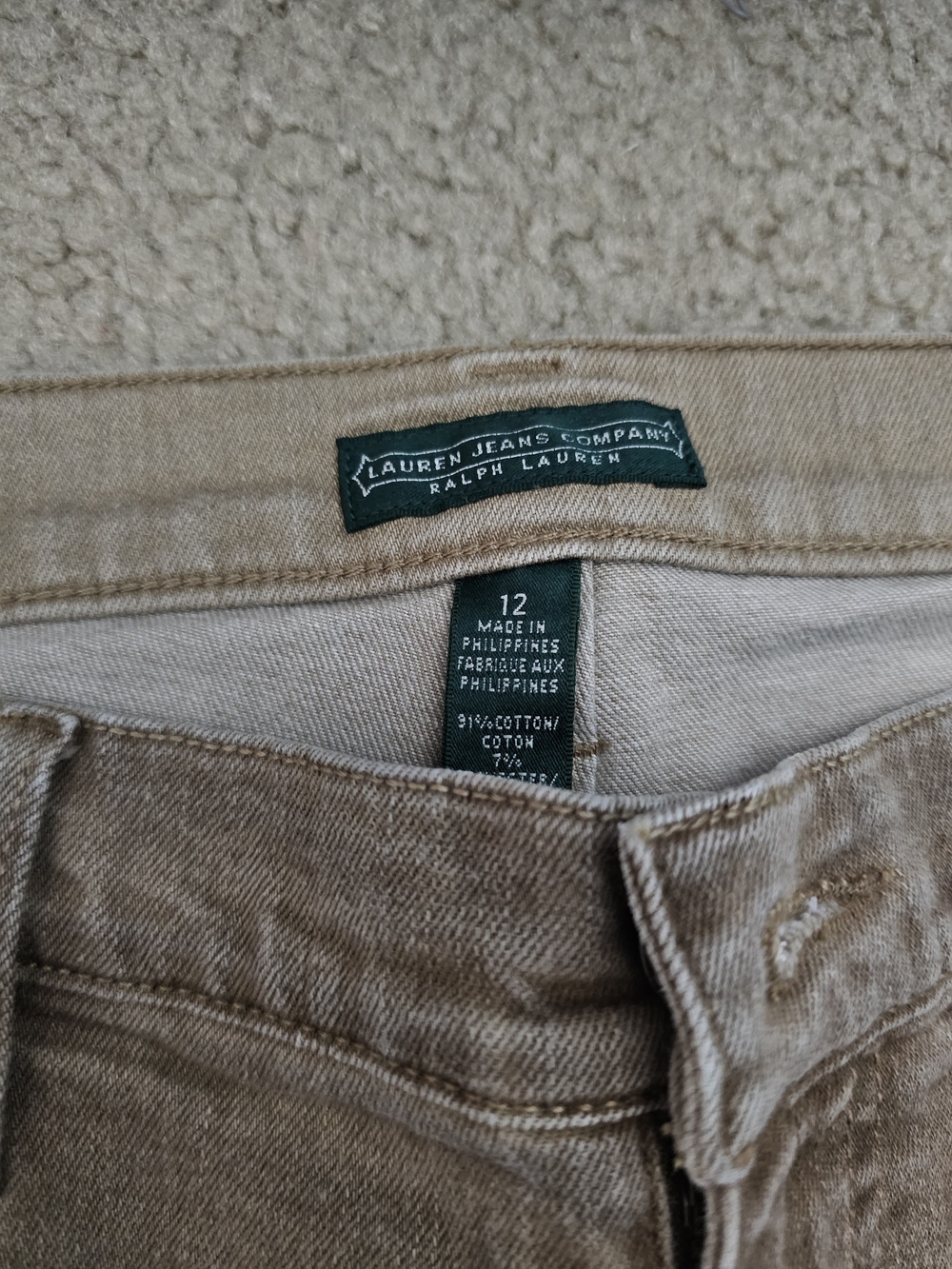 Lauren Ralph Lauren Ladies Tan Jeans Sz 12 - Picture 2 of 7